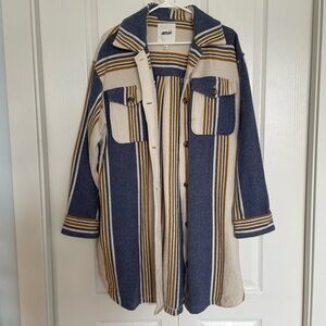 Aerie Blue and Cream Striped Jacket